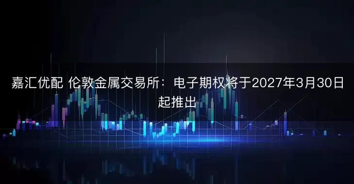 嘉汇优配 伦敦金属交易所：电子期权将于2027年3月30日起推出